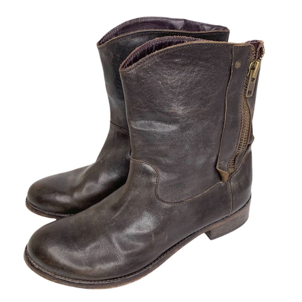 Barney’s CO-OP brown side zip leather boots size 40.5 9.5 - 10